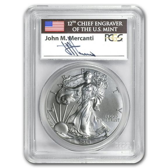 2014 American Silver Eagle MS-70 PCGS (FS®, Mercanti Signed)