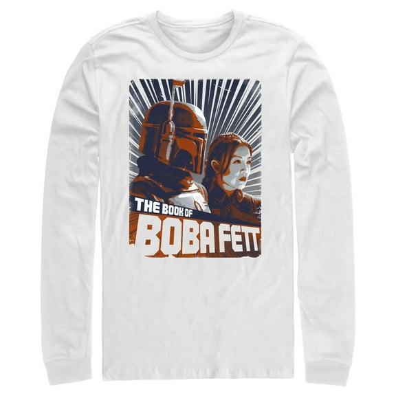 Men's Star Wars: The Book of Boba Fett Fennec and Boba Poster  Long Sleeve Shirt White 2X Large