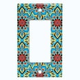 thumbnail image 5 of Metal Light Switch Plate Cover Mandala Blue Red Flower Tile Pattern MDL014, 5 of 14