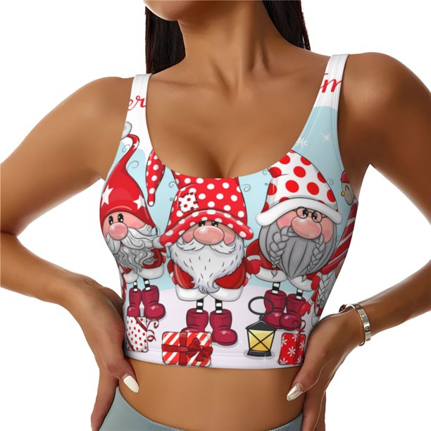 Balery Christmas Sujetadores deportivos con espalda cruzada para mujer, acolchados, sin costuras, de alto impacto, ideales para yoga, gimnasio, entrenamiento y fitness.-Medium