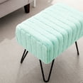 thumbnail image 2 of BuySphere Super Mink Faux Fur White Ottoman Bench 19" x 13" x 17" H, Bright White, Living Room Foot Rest Stool Entryway Makeup Bench End of Bed Bedroom Home Decor Chair for Sitting, 2 of 19
