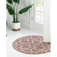 thumbnail image 4 of Unique Loom Eco Trellis Collection Area Rug - Mondo (3' 3" Round Dusty Rose/Ivory), 4 of 12