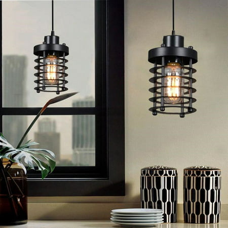 H&A Industrial Lighting Decorative Chandelier Pendant Lighting Fixture Vintage Ceiling Light with Edison Led Bulbs (Cylinder) (Best Cylinder Head Rollover Fixture)