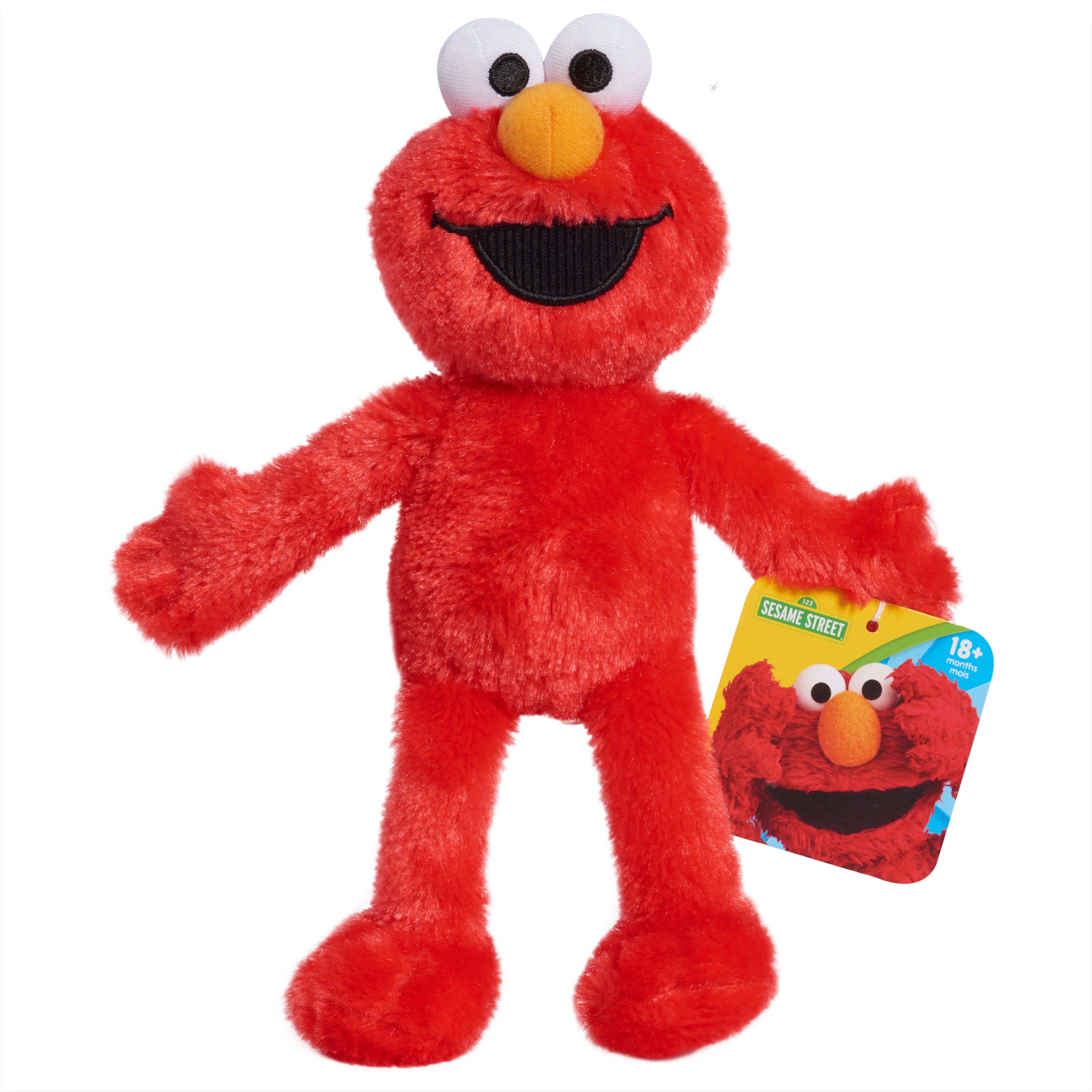 Sesame Street Friends 8-inch Elmo Sustainable Plush Stuffed Animal, Officially Licensed Kids Toys for Ages 18 Month, Gifts and Presents