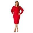 thumbnail image 4 of Ashley Stewart Textured Knit Sheath Dress, Equestrian Red, Size 10/12, 4 of 4