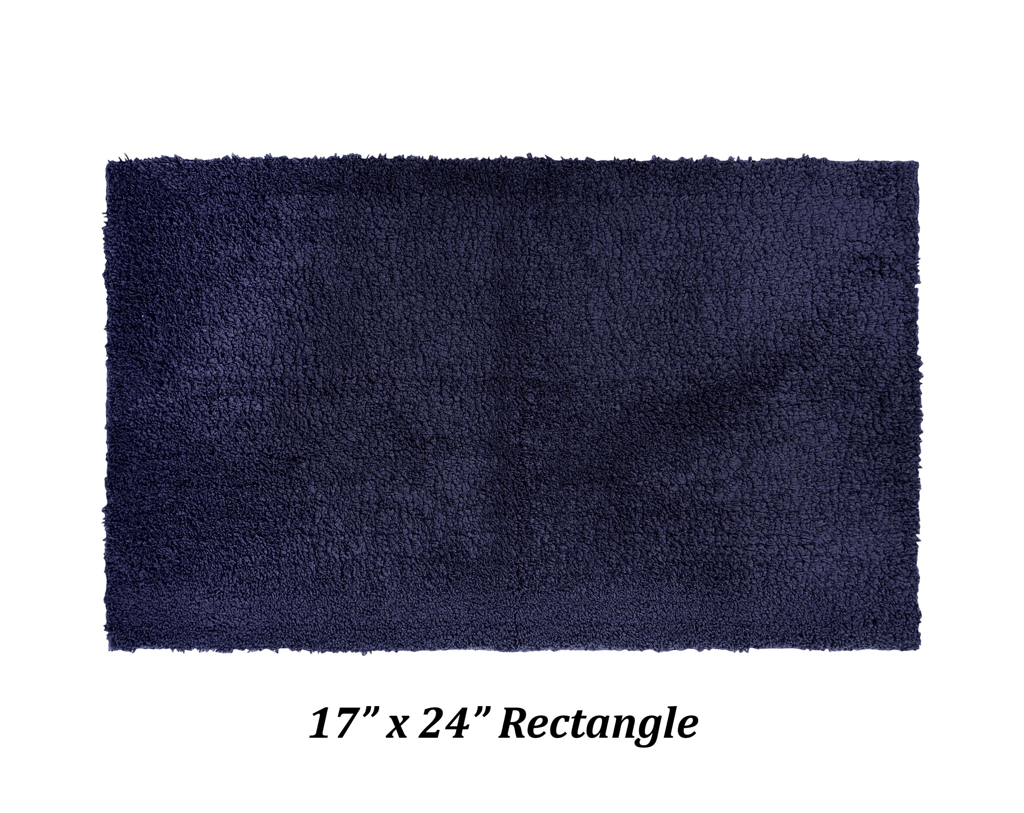 Better Trends 5 Piece Bathroom Rug Set 100% Polyester Bath Rug, Water Absorbent Non-Slip Bath Mat Machine Washable Micro Plush Collection - Navy