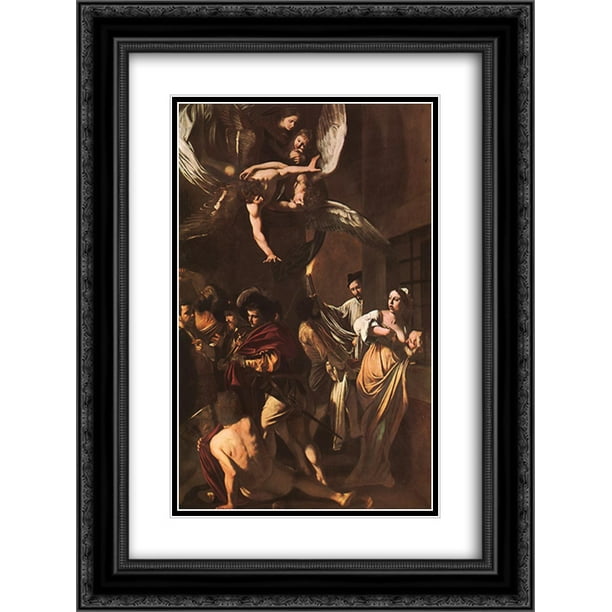 Caravaggio 2x Matted 20x24 Black Ornate Framed Art Print The