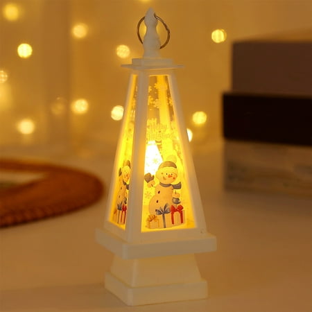 

Ovzne Lighted Christmas Decor Battery Include Clear LED Lights Hanging Lantern Christmas Tree Pendant Novel Props Light For Xmas Party Home Decor 6.3x2.1x2.1in