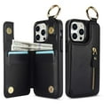 thumbnail image 3 of Zipper wallet with card holder ring leather phone case for iPhone 16 pro protective cover, 3 of 10