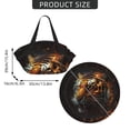 thumbnail image 4 of Fire King Tiger Face Art 2-in-1 Foldable Picnic Blanket Tote Bag Shoulder Handbag, Large Circular Outdoor Mat for Beach Camping Park, 4 of 5