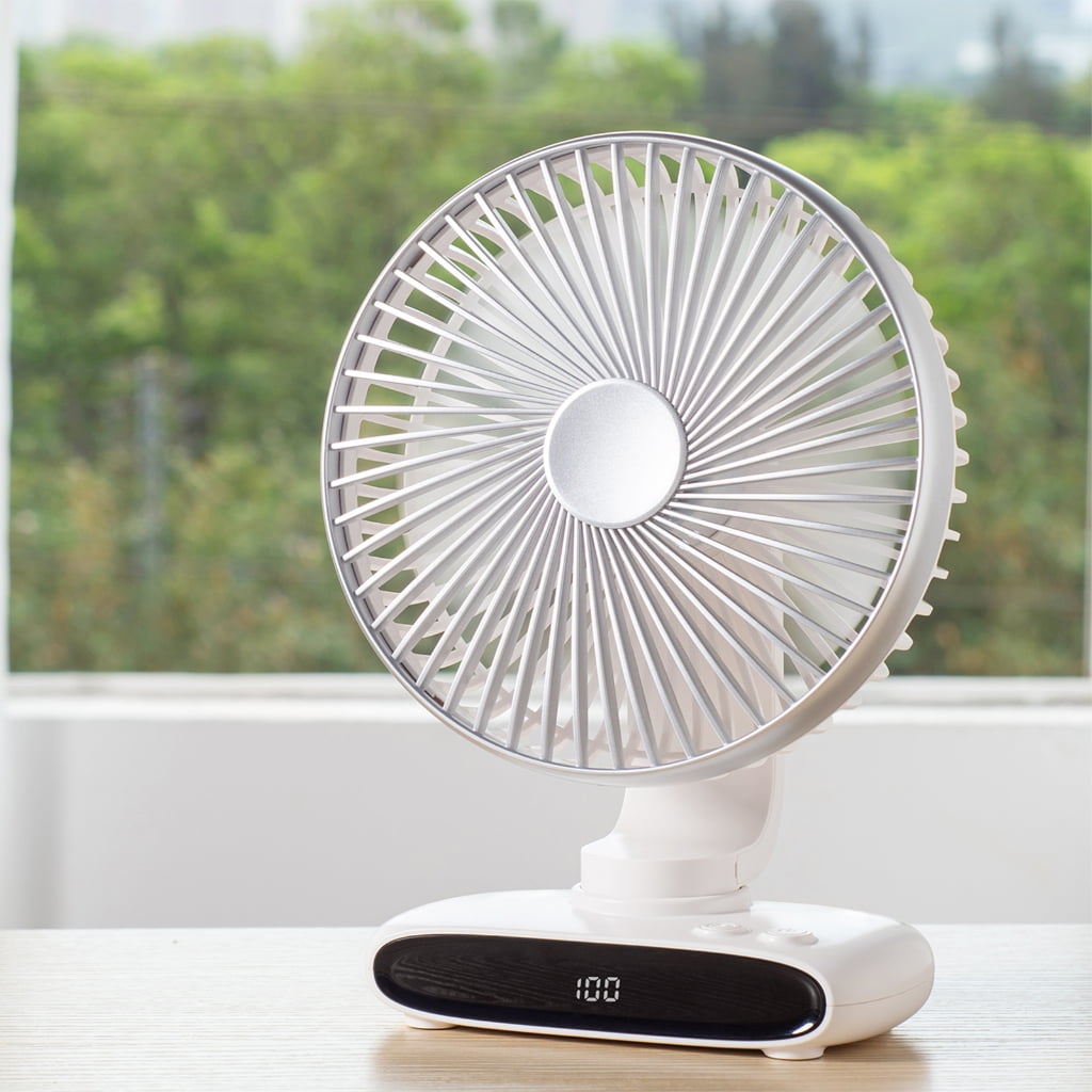 Tibvox 3600mAh USB Power Desk Fan 6 Speed Ceiling Fan Auto Oscillating Fan for Home Bathroom Kitchen