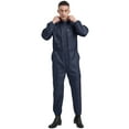 thumbnail image 4 of Mufeng Men's Long Sleeve Drawstring Hooded Coverall Front Half Zipper Dustproof Jumpsuit Workwear Navy Blue XXL/180, 4 of 7