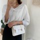thumbnail image 5 of Bolso de mensajero de una sola pieza de cuero artificial para mujer, bolso de mano de color sólido, 5 of 6
