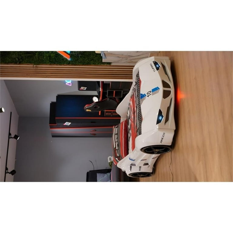 ベッドフレーム titi racer car bed Titi Racer Kids' Twin Size Police Car Bed with LED Lights
