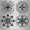 thumbnail image 1 of Plantilla de flor de la vida de metal de 6,3 pulgadas, de acero inoxidable, reutilizable, para pintar mandalas, pirograbado y grabado., 1 of 9