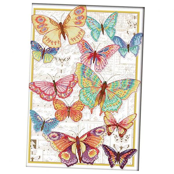 Patrón de miposa colorido impreso Hugo 11CT 16x22 11CT 40x55cm