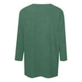 thumbnail image 3 of MHFRRA Camisas de Manga 3/4 para Mujer, Blusas de Verano con Cuello Cuadrado y Bloques de Color, Blusas Elegantes e Informales para Mujer Verde, 3 of 3