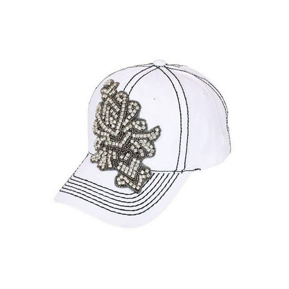 Jeweled Baseball Cap - White