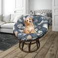 thumbnail image 6 of Topchances Papasan Chair Cushion, 47 inch Overstuffed Round Papasan Chair Cushion Only, Thicken Papasan Seat Cushion, Leaves, 6 of 10