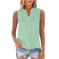 thumbnail image 5 of Cqxid525 Clearance Women's Tanks & Camis Cotton Linen Shirts for Women Sleeveless Collared Tops Oversized Up Blouses Work Shirts Casual Summer Tshirt Womens Tank Tops Summer Loose Sleeveless Top, 5 of 9