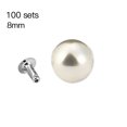 thumbnail image 1 of Remache de perlas artificiales de plástico con medio agujero para manualidades, botones para manualidades, decoración de picos, 8 mm Methold HA8292-02B, 1 of 6