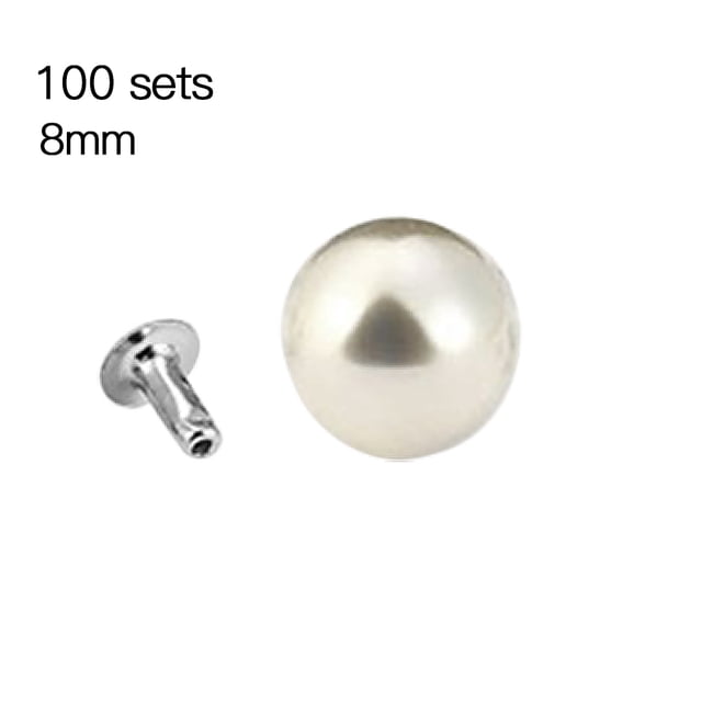 Remache de perlas artificiales de plástico con medio agujero para manualidades, botones para manualidades, decoración de picos, 8 mm Methold HA8292-02B