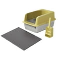 thumbnail image 1 of Caja de arena para gatos, inodoro para orinal, contenedor de arena para gatos, con bandeja de arena para mascotas de lado alto, inodoro para gatos de amarillo, 1 of 8