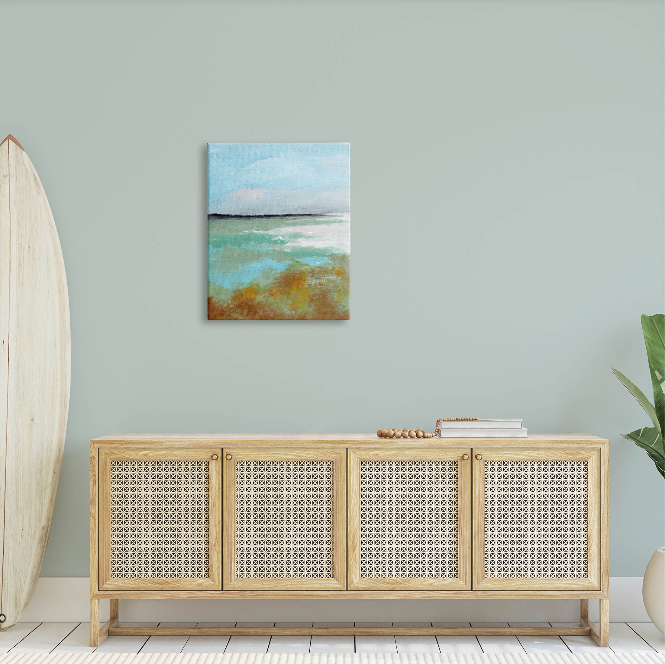 Stupell Industries Abstract Ocean Moss Scenery Painting Gallery Wrapped Canvas Print Wall Art, Design by Nikita Jariwala