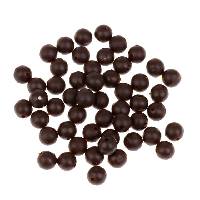 50 Piezas Redondas Aaparejo Suave Agua Dulce marrón Sunnimix Granos de la pesca de la carpa