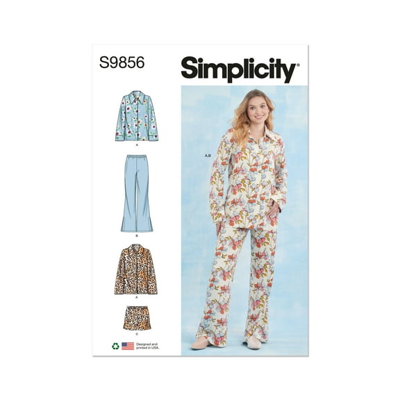 Simplicity Sewing Pattern 9856 - Misses' Sleepwear, Size: A (XS-S-M-L-XL-XXL)