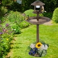thumbnail image 4 of Costway 3-In-1 Pedestal Bird Bath with Solar Light with Bird Feeder & Flower Planter Antique Bronze, 4 of 10