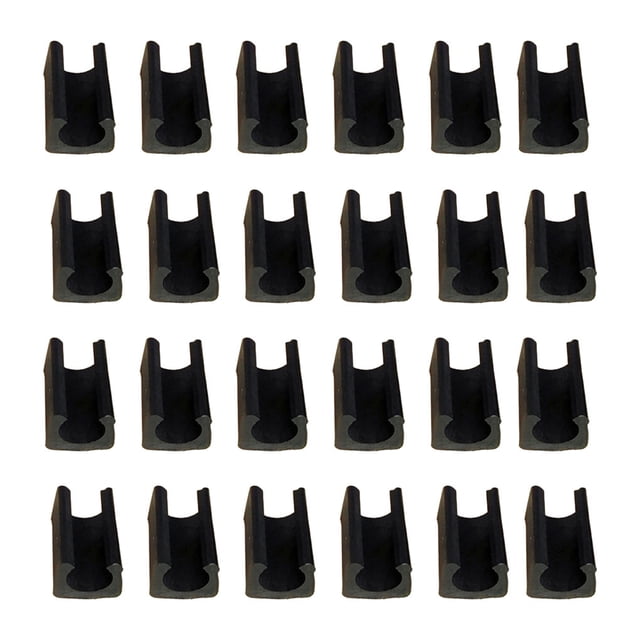 Inteprter Deslizadores de patas de silla duraderos ABS de 24 piezas para pisos con forma - Protección de piso ancho Protector de piso Decoración del hogar negro 14 mm