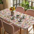 thumbnail image 3 of Easter Table Cloths for 3 Foot Rectangle Tables, Country Floral Wreath Rabbit Ears Eggs Carrots Patio Waterproof Elastic Fitted Tablecloths, Washable Rectangular Table Cover for Camping, 3 of 8
