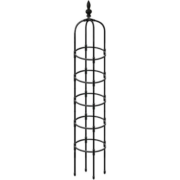 Garden Trellis for Climbing Plant 7ft Obelisk Garden Tower Trellis Potted Plant Cages & Supports Rustproof Plastic Coated Metal Arch Trellis Flowers Stand Tomato Cages