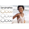 thumbnail image 3 of ChainsHouse Stainless Steel Hoop Earring for Women Half Mesh Link Hypoallergenic Trendy Hoops, 30mm, 3 of 11