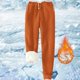 thumbnail image 2 of Pantalones deportivos Prolriy para mujer, con forro cálido, deportivos, de cintura alta, con forro polar, largos y gruesos de invierno para exteriores, color dorado XXXL., 2 of 5