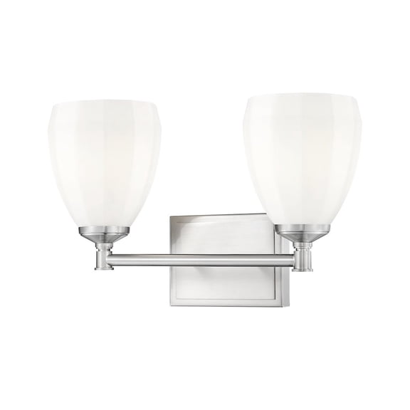 Z-Lite Oren 2 Light Vanity in Brushed Nickel color, Steel frame