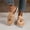 Brown, variant on Women's Suede Tassel Dress Mules Retro Round Toe Anti-Slip Low Heel Slip On Clog Slippers Casual Backless Flat Loafers Khaki 9.5(43)
