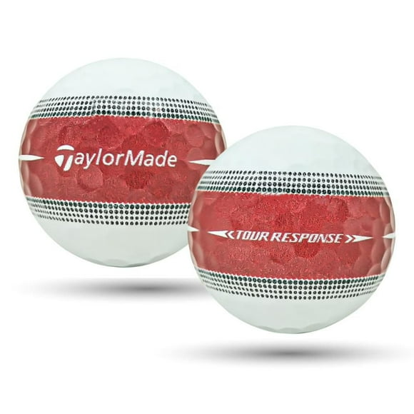 Mulligan - 36 Taylormade Tour Response Stripe 5A Mint Recycled Used Golf Balls, Red