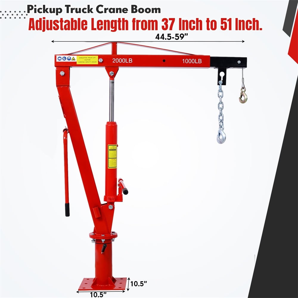 Hydraulic Pickup Truck Crane,Folding Truck-Mounted Bed Crane,360° Swivel Truck Jib Engine Hoist Crane,Truck Bed Lift in Construction, Factory