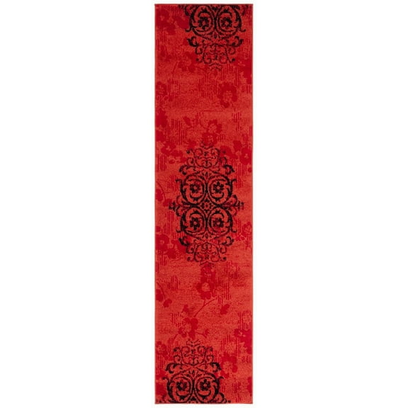 SAFAVIEH Adirondack Hortense Floral Runner Rug, Red/Black, 2'2" x 9'
