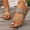 Brown, variant on Womens Dressy Toe Ring Sandals Metal Open Toe Summer Wedge Slides Shoes Lightweight Trendy Slippers with Adjustable Straps for Summer Going Out Shoes