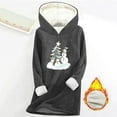 thumbnail image 2 of qelini Christmas Fleece Hoodies for Women Snowman Print Hooded Pullover Long Sleeve Tops Thermal Warm Clothes, 2 of 6