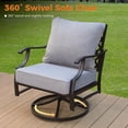 thumbnail image 5 of Sophia&William 7 Seat Metal Patio Furniture Set Outdoor Conversation Set with Coffee Table & Ottomans & Swivel Chairs & 5.75" Extra Thick Cushion for Deck, Lawn, Backyard, Gray, 5 of 11
