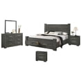 thumbnail image 1 of Weathered Gray Wood 5pc Bedroom Set with Queen Platform Storage Bed, 1 of 6