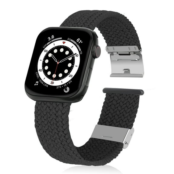 Compatible with Apple Watch Bands 38mm 40mm 41mm, Stretchable Braided Solo Loop Elastics Women Men Replacement Sport Wristband ，with Stainless steel Buckles