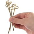 thumbnail image 2 of Palillos de cóctel de bambú, palillos de comida, palillos de dientes, palillos de cóctel, 200 Uds., elegantes para bebidas con brochetas de nudo en bucle para fiestas y aperitivos, 2 of 5