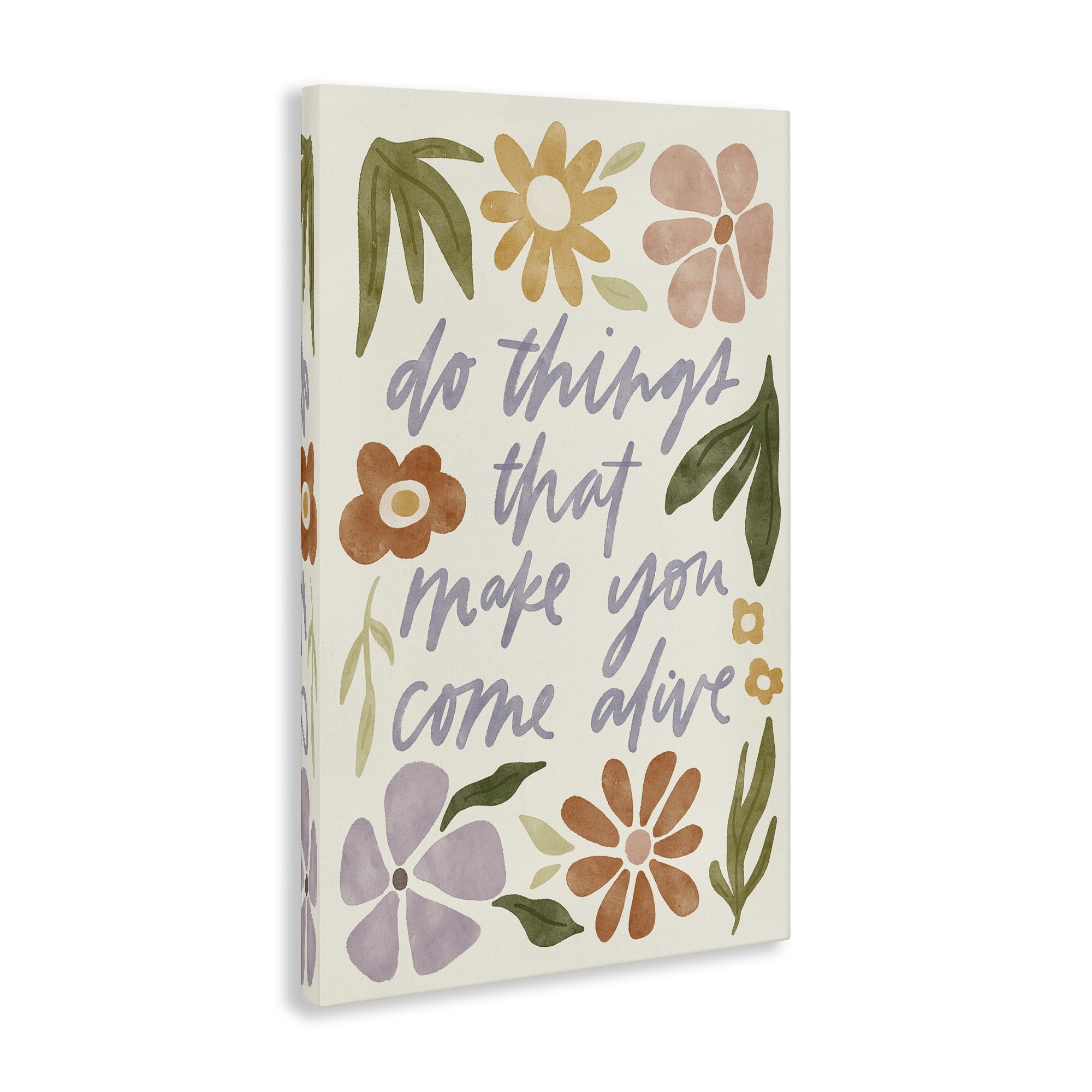 Stupell Industries Come Alive Inspiring Flowers Plants & Flowers Painting Wrapped Canvas Art Print Wall Art, 24 x 36