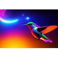 thumbnail image 4 of Stephen Chambers 24x17 Black Ornate Wood Framed With Double Matting Wall Art Titled - Unreal Neon Hummingbird, 4 of 6