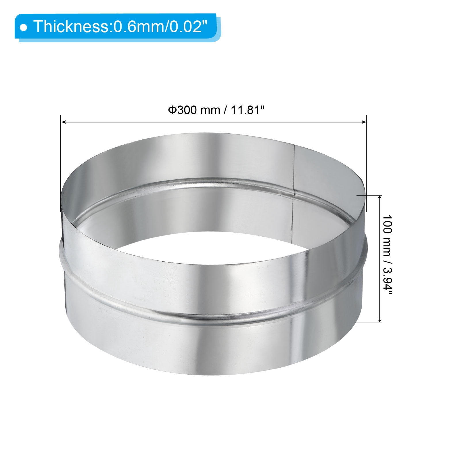 Uxcell 12" Galvanized Steel Duct Connector Duct Coupling Vent Coupler, 4" Long